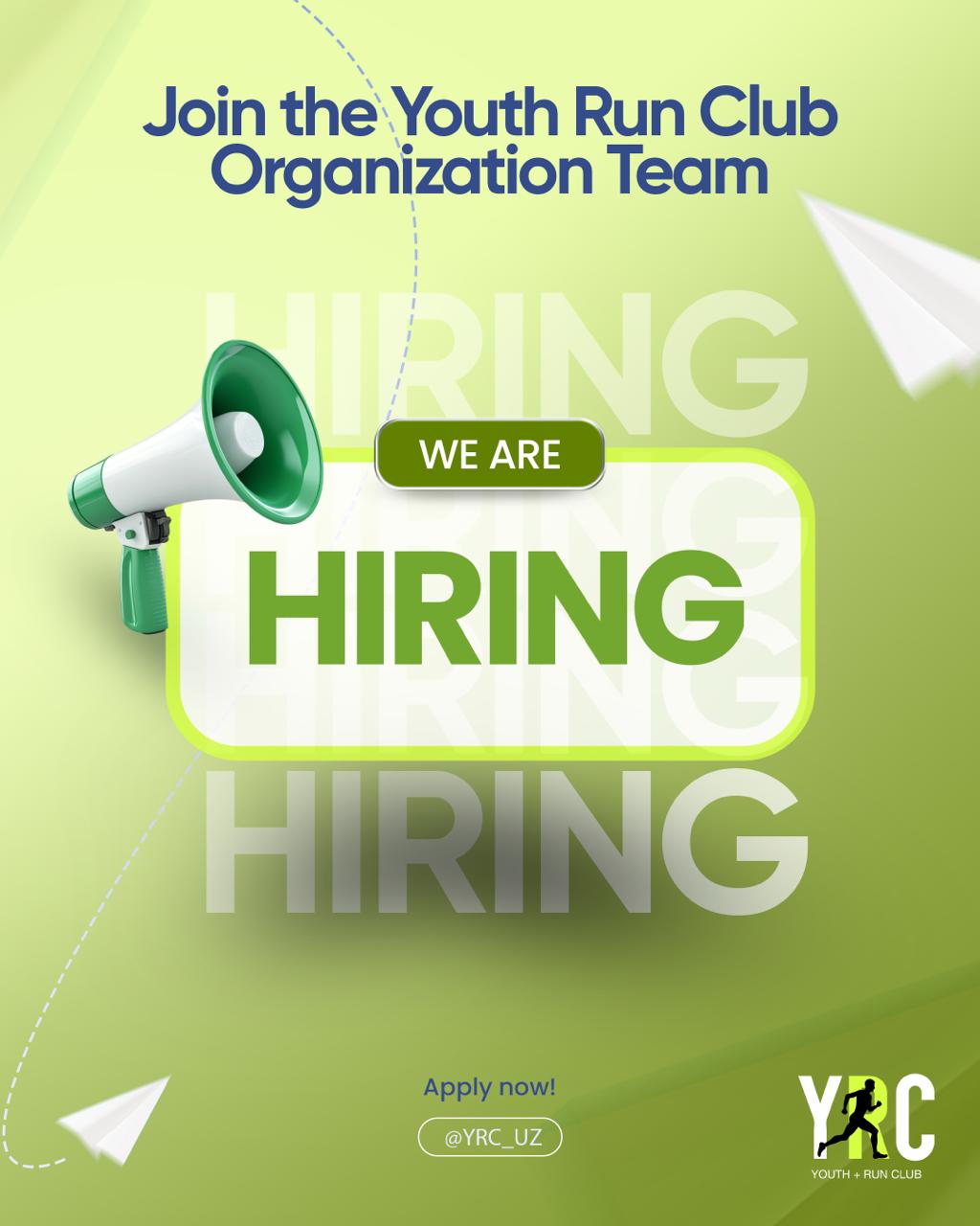 🤝 Join Youth Run Club Organization Team!  🗣️ Tashkent’s #1 youth-run fitness & networking movement!