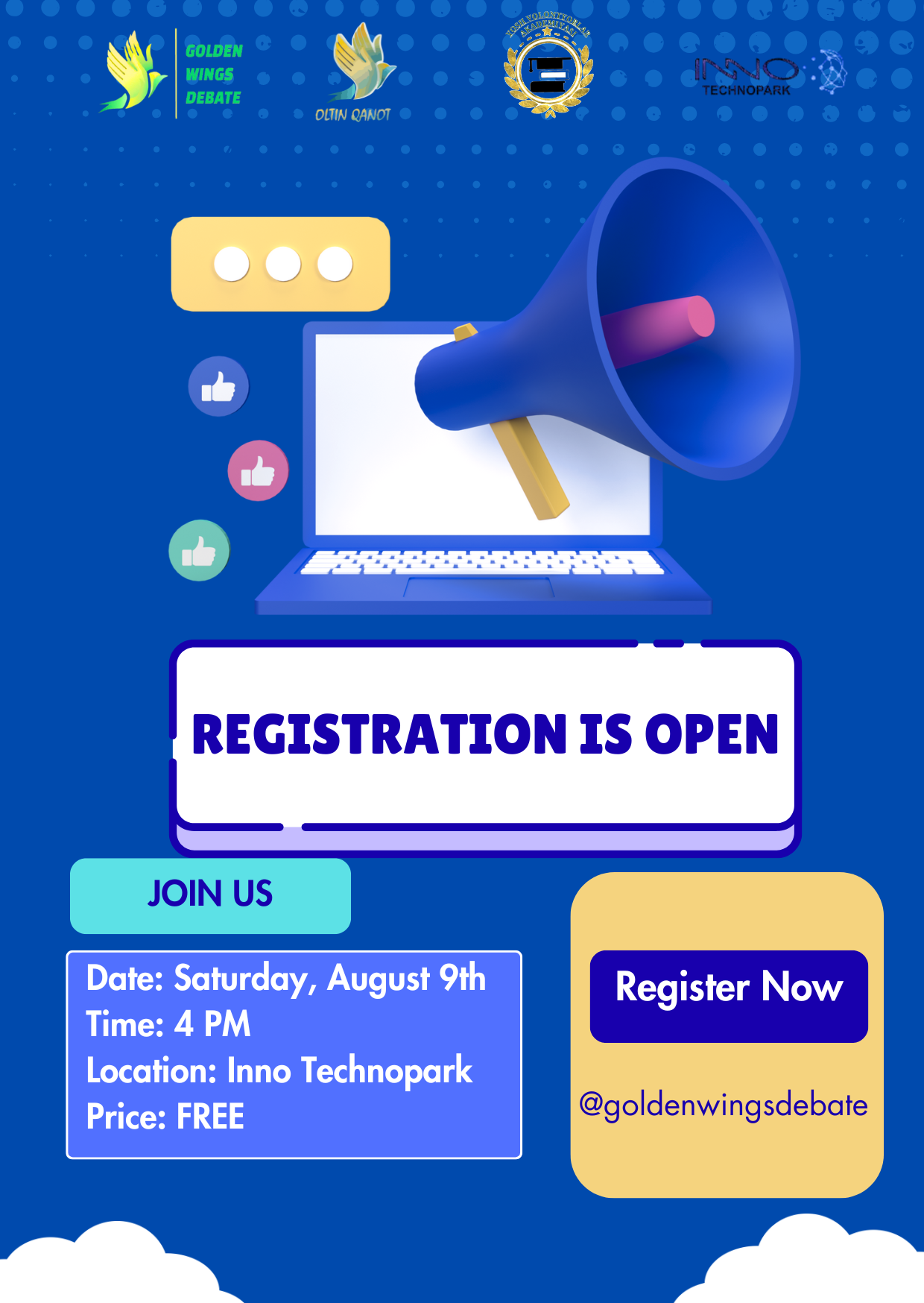 Golden Wings Debate invites you to join free debate session in Tashkent!