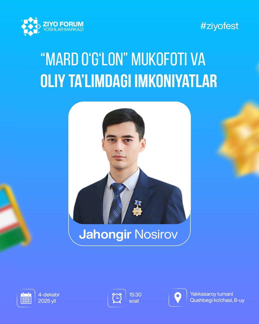 🏅 “Mard o‘g‘lon” davlat mukofoti: oliy ta’limdagi imkoniyatlar va yutuqqa erishish yo‘li
