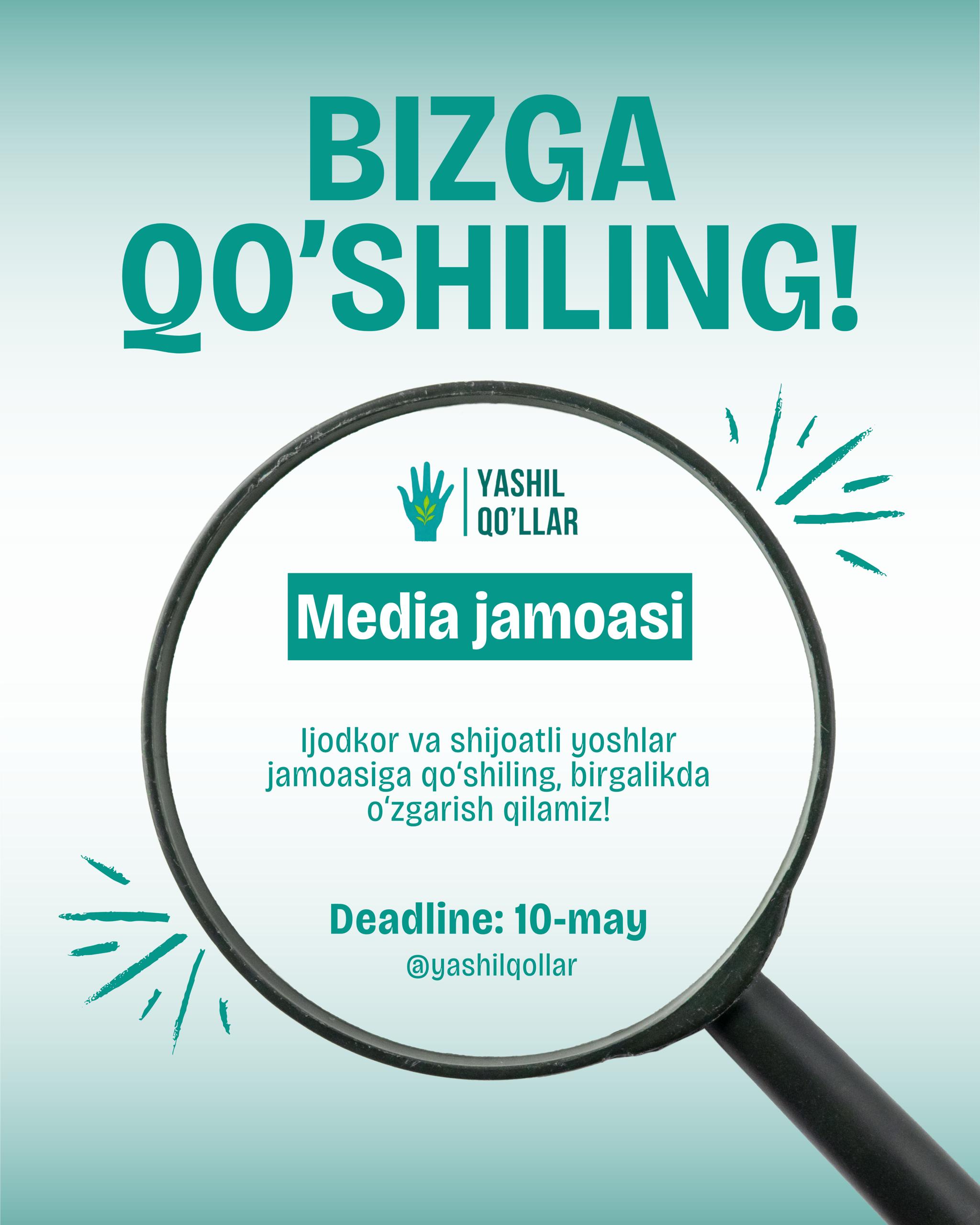 🌱 "Yashil Qo'llar" jamoasiga qo'shiling!