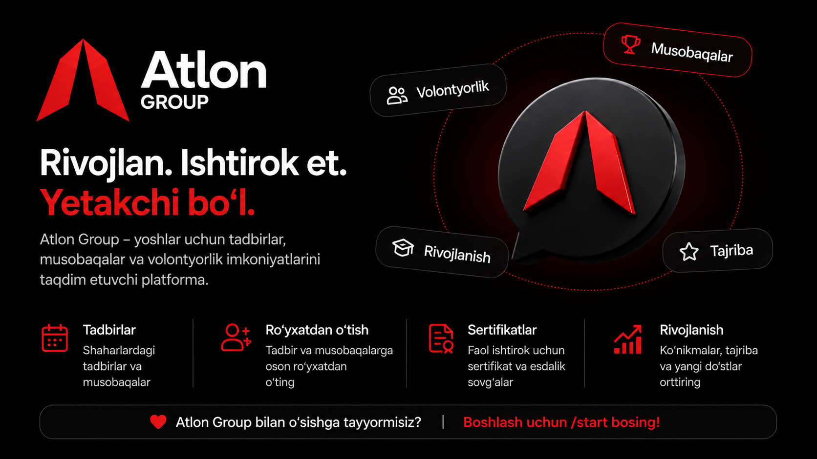 Atlon Group O'zbekiston bo'ylab volontyorlarga qabul ochdi!