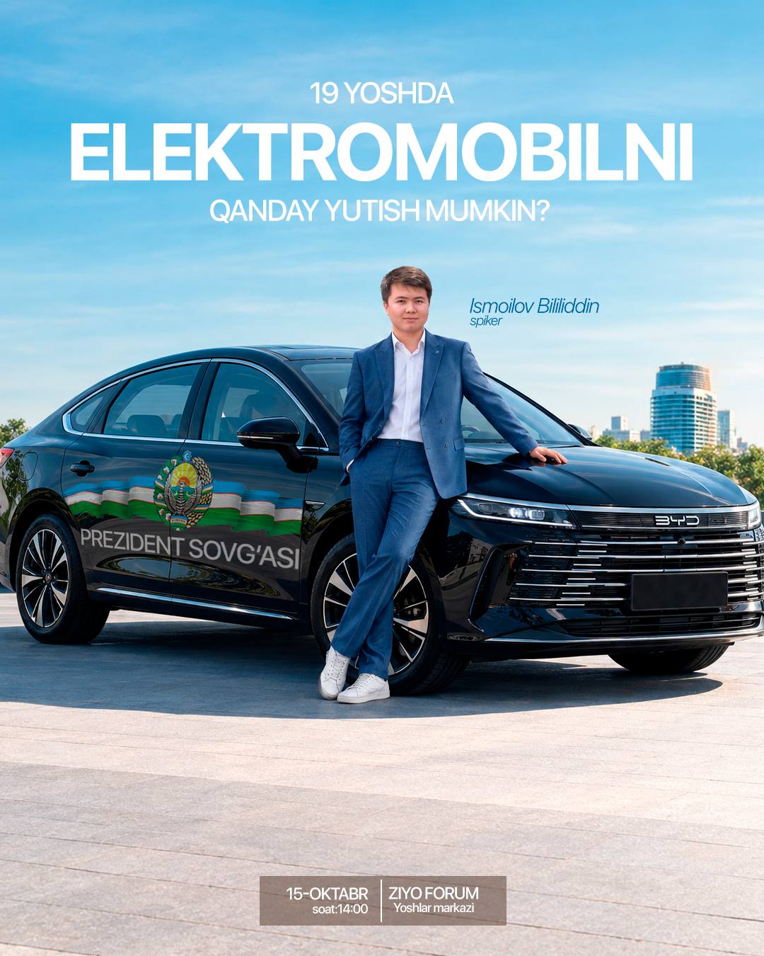 🚘 19 yoshda elektromobilni qanday yutish mumkin?